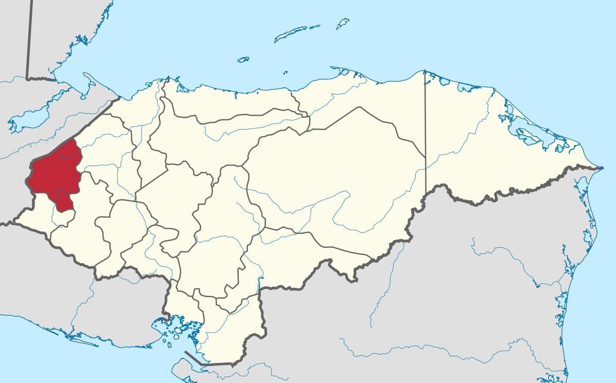 kort af copan Hondúras