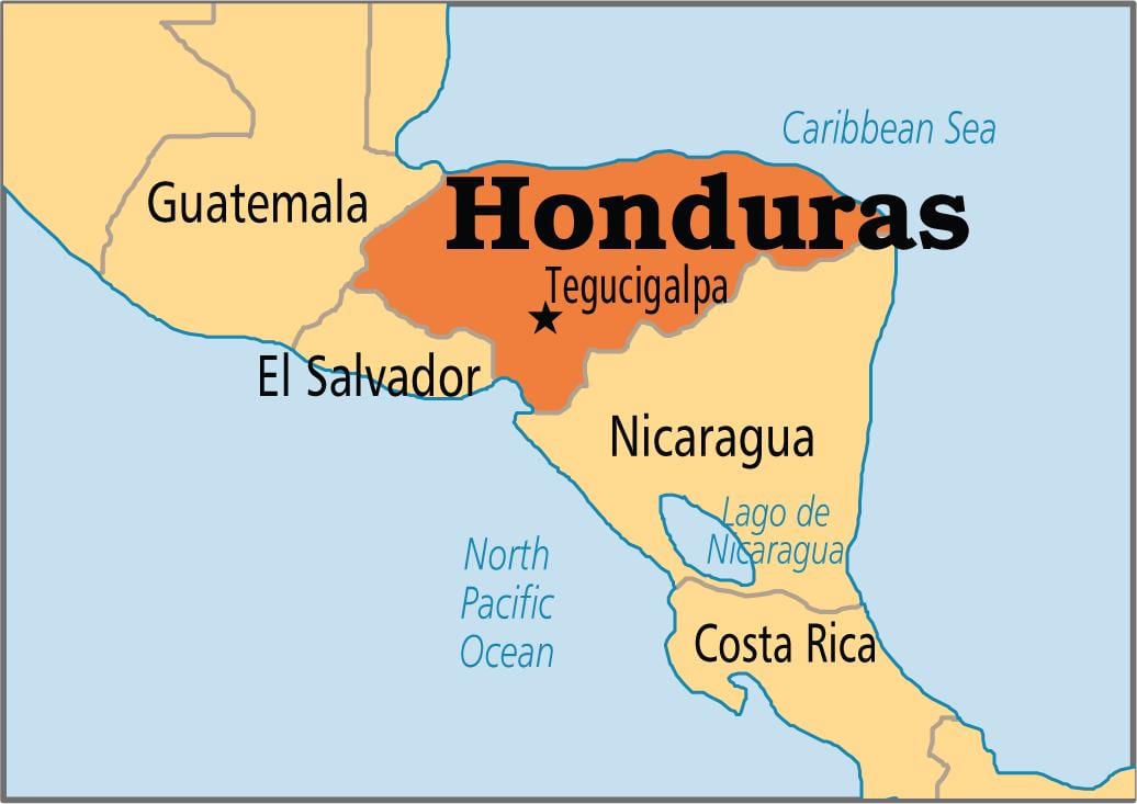 Hondúras capital kort