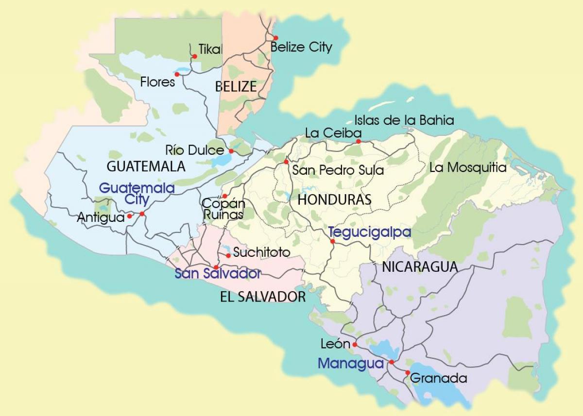 kort af mosquitia Hondúras