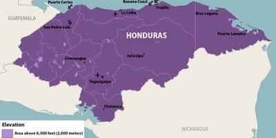 Kort af Hondúras zika